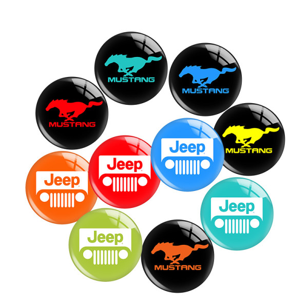 20MM 10Pcs/lot car Jeep Print glass snaps buttons  DIY jewelry