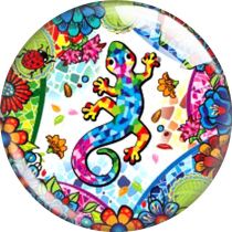 20MM 10pcs/lot Colorful gecko glass snap button charms