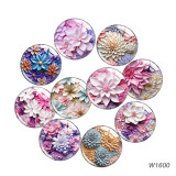 20MM 10pcs/lot flower Cartoon  glass snap button charms