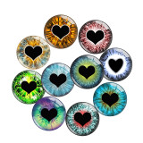 20MM 10pcs/lot love  pattern  Print glass snap button charms