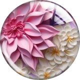 20MM 10pcs/lot flower Cartoon  glass snap button charms