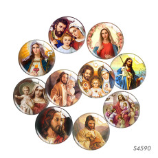 20MM 10pcs/lot Jesus glass snap button charms
