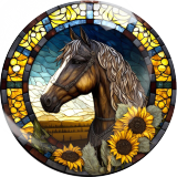 20MM 10Pcs/lot horse Print glass snap button charms