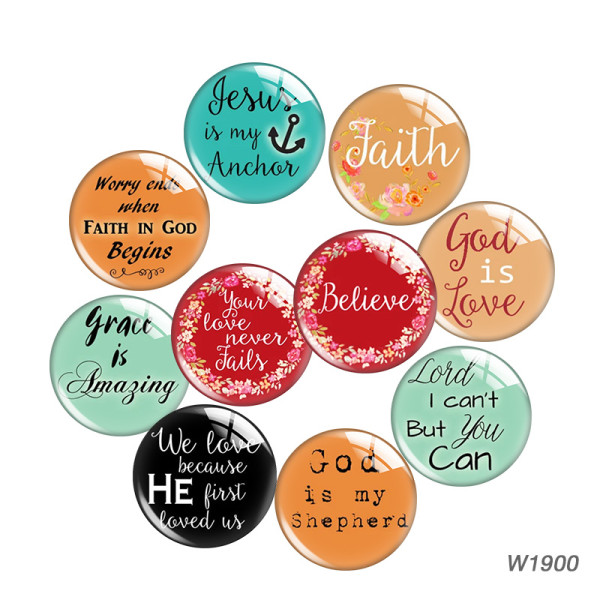 20MM 10pcs/lot faith Cartoon  glass snap button charms