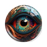 20MM 10pcs/lot eye Print glass snap button charms