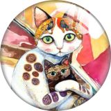 20MM 10pcs/lot cat glass snap button charms
