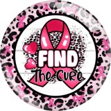 20MM 10Pcs/lot Pink Ribbon Print glass snaps buttons  DIY jewelry