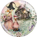 20MM 10Pcs/lot owl Print glass snap button charms