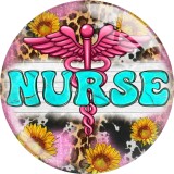 20MM 10Pcs/lot Nurse Print glass snaps buttons  DIY jewelry