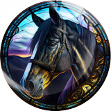 20MM 10Pcs/lot horse Print glass snap button charms