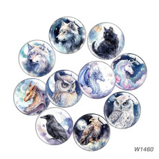 20MM 10pcs/lot animal glass snap button charms