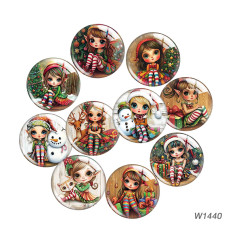20MM 10pcs/lot Christmas Cartoon  glass snap button charms