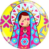 20MM 10Pcs/lot Cartoon girl  Russian dolls  Print glass snap button charms