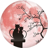 20MM 10Pcs/lot Lunar reflection Print glass snap button charms