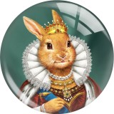 20MM 10pcs/lot  happy easter rabbit Print glass snap button charms