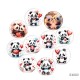 20MM 10pcs/lot panda Print glass snap button charms