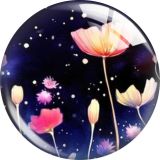 20MM 10pcs/lot Botany Cartoon  glass snap button charms