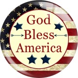 20MM 10Pcs/lot American Flag Print glass snaps buttons  DIY jewelry