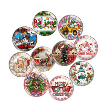 20MM 10Pcs/lot Christmas Print glass snaps buttons  DIY jewelry