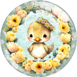 20MM 10Pcs/lot Rabbit Easter Print glass snap button charms