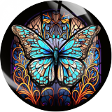 20MM 10Pcs/lot butterfly Print glass snap button charms