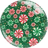 20MM 10Pcs/lot Christmas Print glass snaps buttons  DIY jewelry