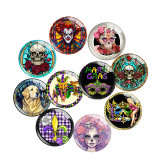 20MM 10Pcs/lot Halloween Print glass snap button charms