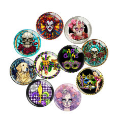 20MM 10Pcs/lot Halloween Print glass snap button charms