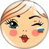 20MM 10pcs/lot Doll Matryoshka Girl Face mask glass snap button charms