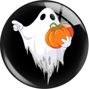 20MM 10Pcs/lot  Halloween Ghost  Print glass snap button charms