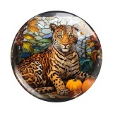 20MM 10pcs/lot animal Print glass snap button charms