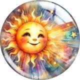 20MM 10pcs/lot sun Cartoon  glass snap button charms