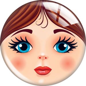 20MM 10pcs/lot Doll Matryoshka Girl Face mask glass snap button charms