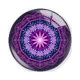 20MM 10pcs/lot Mandala Retro colored patterns Print glass snap button charms