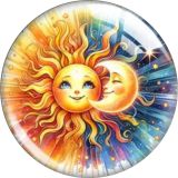 20MM 10pcs/lot sun Cartoon  glass snap button charms