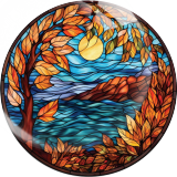 20MM 10Pcs/lot Thanksgiving Print glass snap button charms