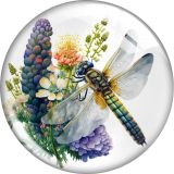 20MM 10pcs/lot dragonfly glass snap button charms