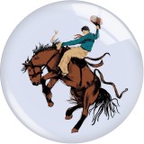 20MM 10pcs/lot Western Cowboy Totem  Print glass snap button charms