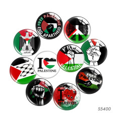 20MM 10pcs/lot free palestine Print glass snap button charms