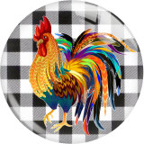 20MM 10Pcs/lot Turkey Thanksgiving Print glass snap button charms