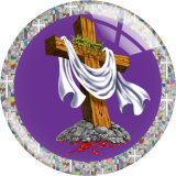 20MM 10Pcs/lot  cross glass snap button charms