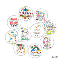 20MM 10pcs/lot Danke wachsen glass snap button charms