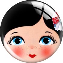 20MM 10pcs/lot Doll Matryoshka Girl Face mask glass snap button charms