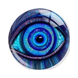 20MM 10pcs/lot eye Print glass snap button charms