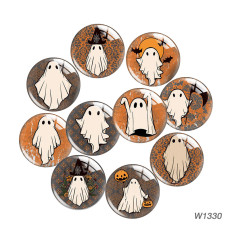 20MM 10pcs/lot Halloween Ghost Cartoon Pumpkin glass snap button charms
