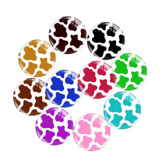 20MM 10pcs/lot Cow stripes  Print glass snap button charms
