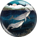 20MM 10Pcs/lot animal glass snap button charms