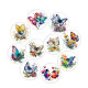 20MM 10pcs/lot color  Butterfly Print glass snap button charms