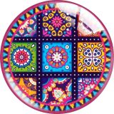 20MM 10pcs/lot Colorful patterns glass snap button charms