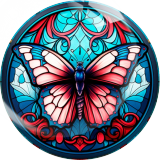 20MM 10Pcs/lot butterfly Print glass snap button charms